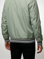 Men's Autumn Contrast Stripe Bomber Jacket