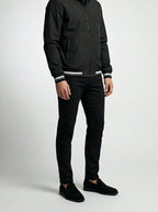 Men's Autumn Contrast Stripe Bomber Jacket