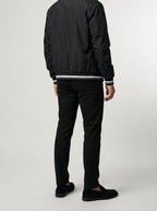 Men's Autumn Contrast Stripe Bomber Jacket