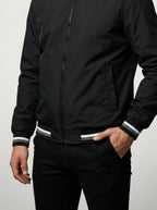 Men's Autumn Contrast Stripe Bomber Jacket