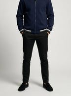 Men's Autumn Contrast Stripe Bomber Jacket