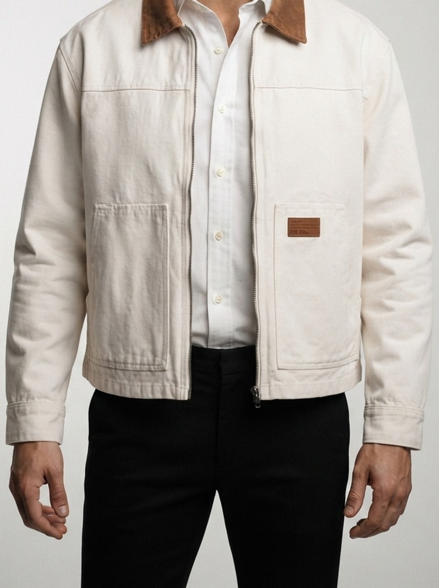 Men's Autumn Corduroy Collar Cotton Canvas Jacket