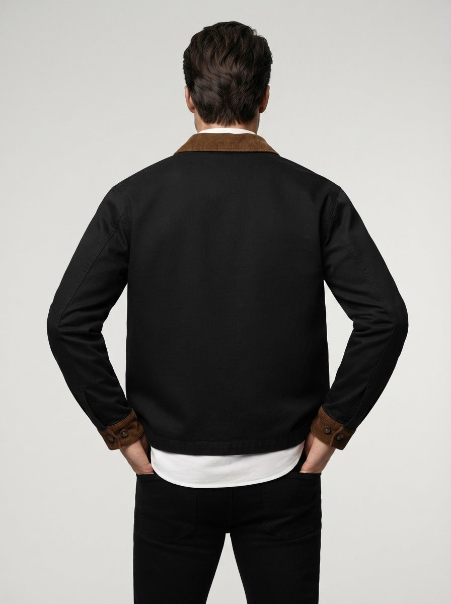 Men's Autumn Corduroy Collar Cotton Canvas Jacket