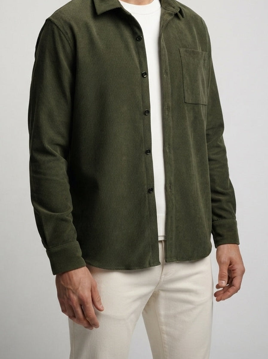 Men's Autumn Corduroy Long Sleeve Overshirt