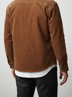 Men's Autumn Corduroy Overshirt with Contrast Collar