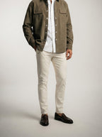 Men's Autumn Corduroy Overshirt with Point Collar