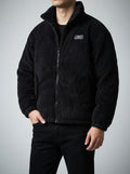 Men's Autumn Corduroy Padded Jacket with Stand Collar