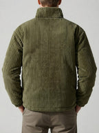 Men's Autumn Corduroy Padded Jacket with Stand Collar