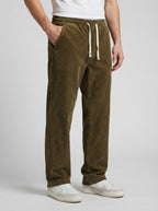 Men's Autumn Corduroy Trousers with Drawstring Waist