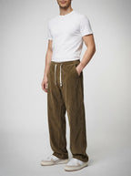 Men's Autumn Corduroy Trousers with Drawstring Waist