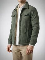 Men's Autumn Corduroy Trucker Jacket with Borg Lining