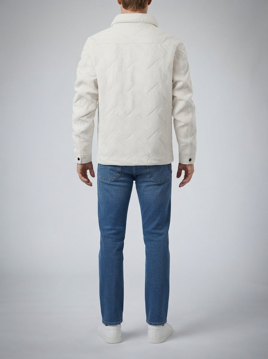 Men's Autumn Corduroy Trucker Jacket with Borg Lining