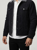Men's Autumn Corduroy Trucker Jacket with Pile Collar