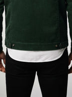 Men's Autumn Corduroy Trucker Jacket with Pile Collar