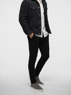 Men's Autumn Corduroy Trucker Jacket with Pile Collar