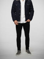Men's Autumn Corduroy Trucker Jacket with Pile Collar