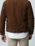 Men's Autumn Corduroy Trucker Jacket with Sherpa Collar