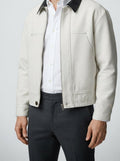 Men's Autumn Cotton Jacket with Contrast Collar