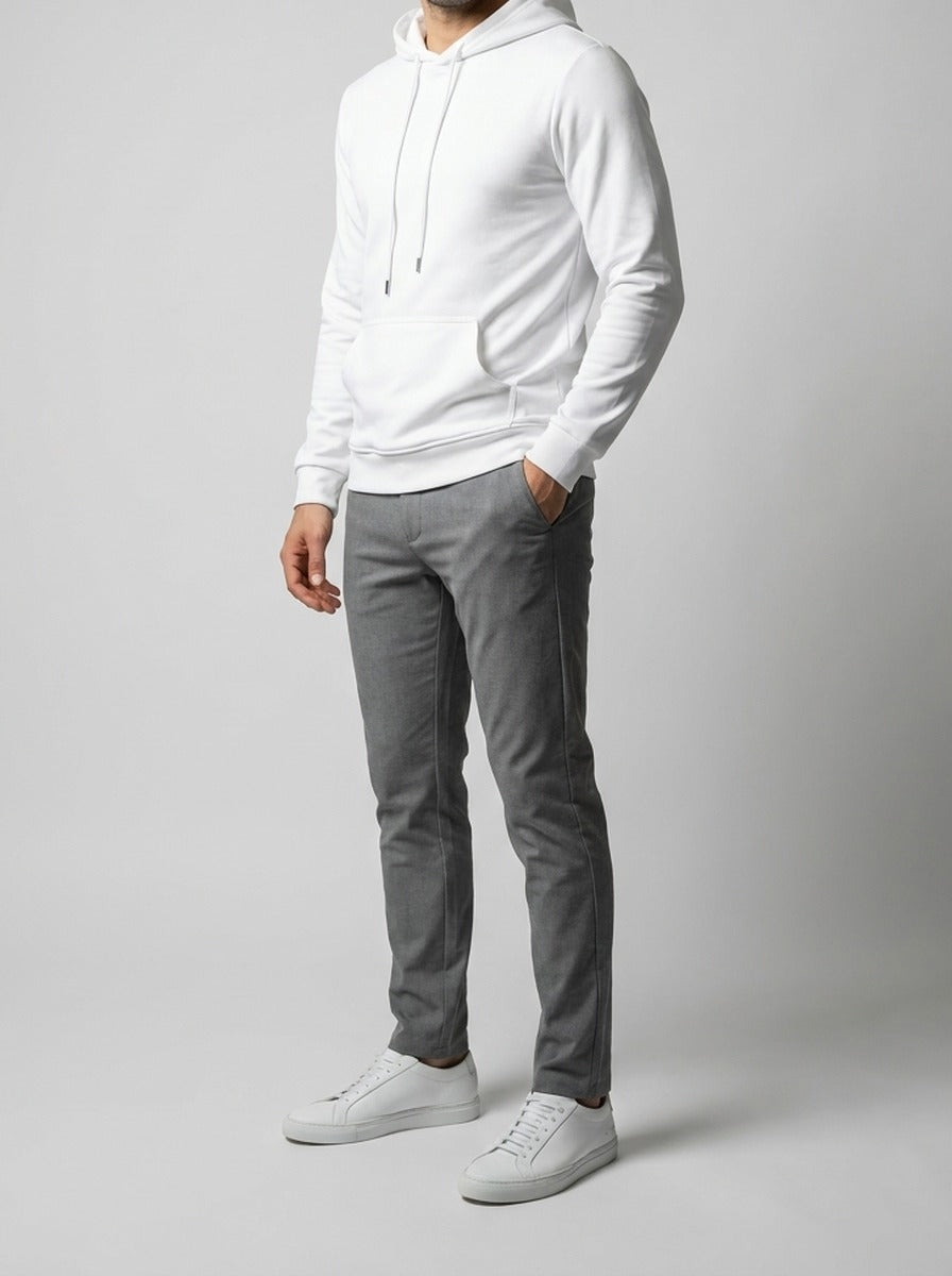 Men's Autumn Cotton Pullover Hoodie with Drawstring Hood