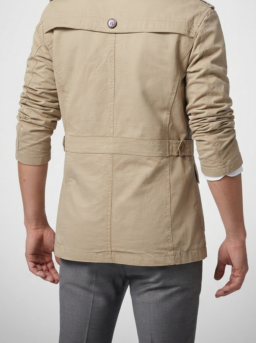 Men's Autumn Cotton Single Breasted Trench Coat
