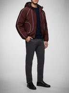 Men's Autumn Cropped Hooded Jacket with Faux Fur Lined Hood