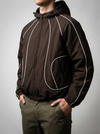 Men's Autumn Cropped Hooded Jacket with Faux Fur Lined Hood