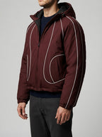 Men's Autumn Cropped Hooded Jacket with Faux Fur Lined Hood