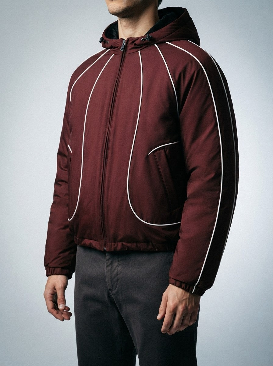 Men's Autumn Cropped Hooded Jacket with Faux Fur Lined Hood