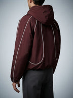 Men's Autumn Cropped Hooded Jacket with Faux Fur Lined Hood