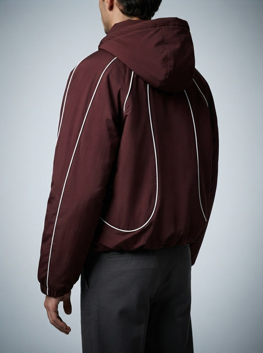Men's Autumn Cropped Hooded Jacket with Faux Fur Lined Hood