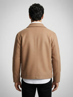 Men's Autumn Cropped Peak Lapel Wool Coat