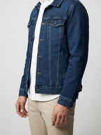 Men's Autumn Denim Jacket with Button Front