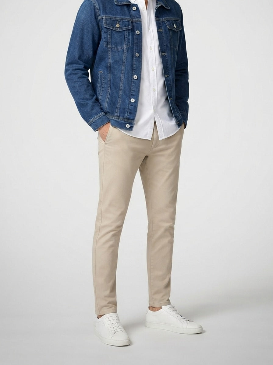 Men's Autumn Denim Jacket with Button Front