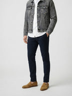 Men's Autumn Denim Trucker Jacket with Button Front