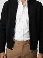 Men's Autumn Diamond Knit Full Zip Cardigan