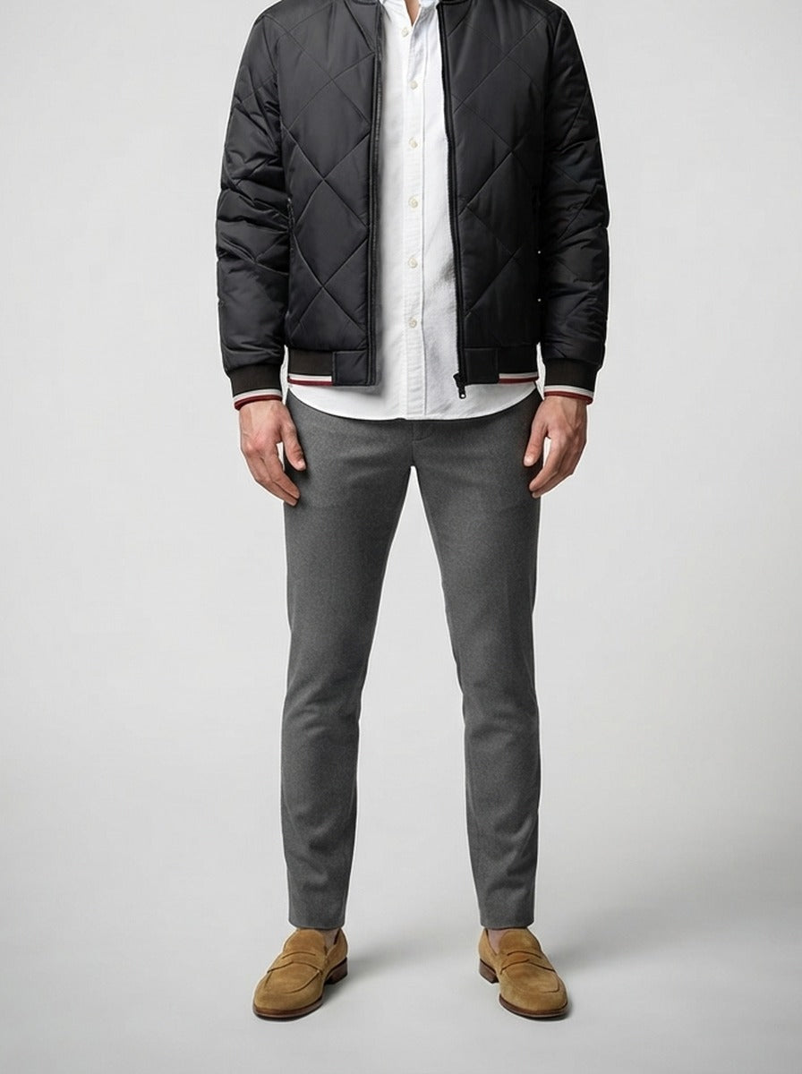 Men's Autumn Diamond Quilted Bomber Jacket