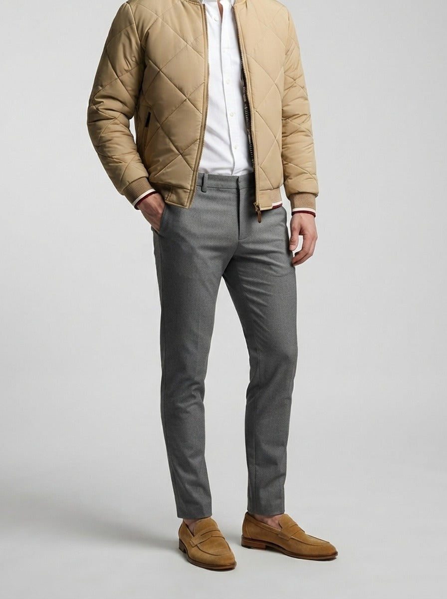 Men's Autumn Diamond Quilted Bomber Jacket