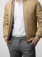 Men's Autumn Diamond Quilted Bomber Jacket