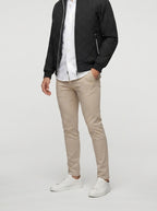 Men's Autumn Diamond Quilted Bomber Jacket with Contrast Tape Zip