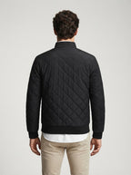 Men's Autumn Diamond Quilted Bomber Jacket with Contrast Tape Zip