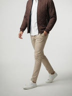 Men's Autumn Diamond Quilted Bomber Jacket with Contrast Tape Zip