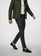 Men's Autumn Diamond Quilted Corduroy Jacket with Checked Lining
