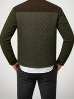 Men's Autumn Diamond Quilted Corduroy Jacket with Checked Lining