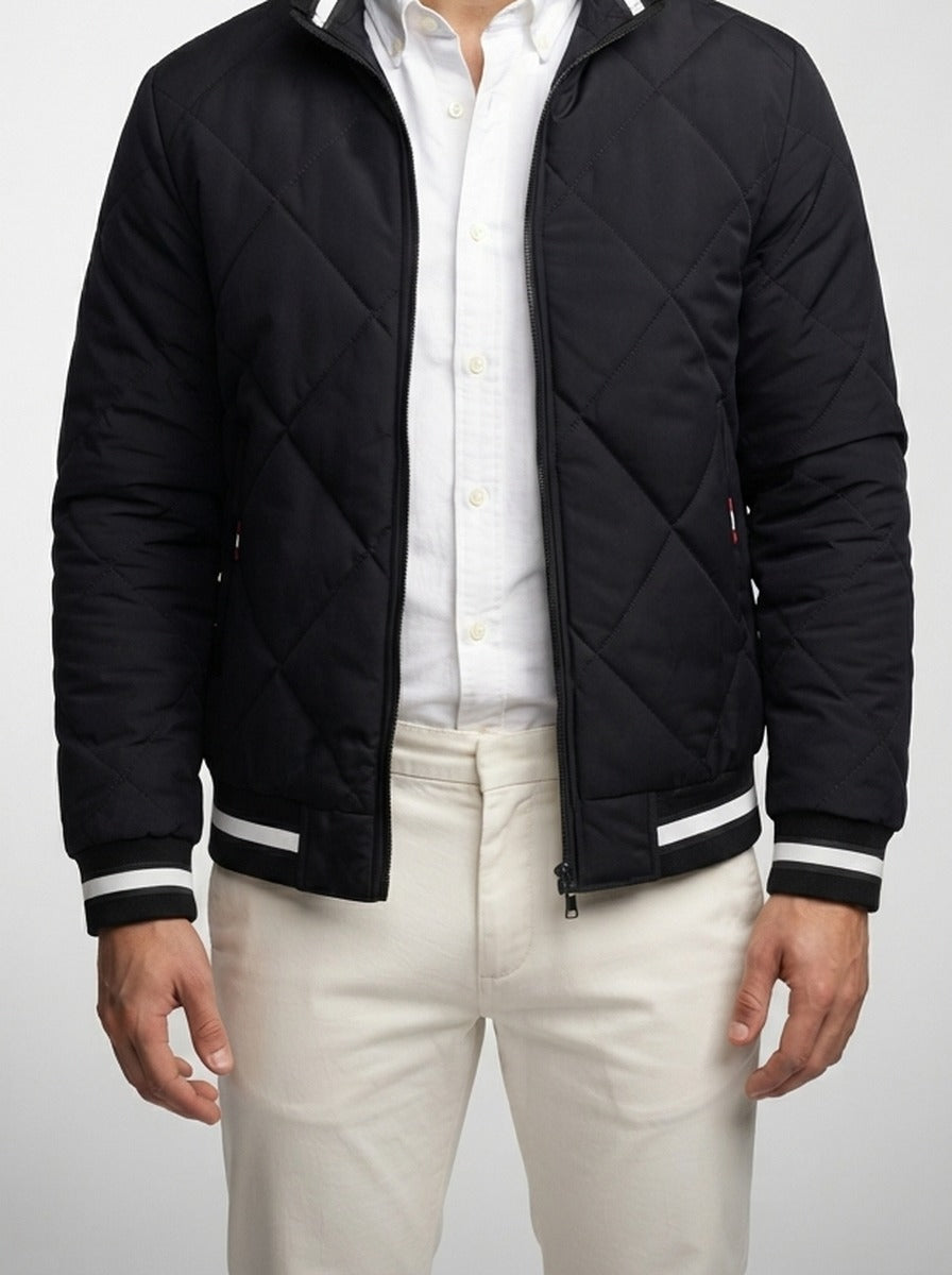 Men's Autumn Diamond Quilted Full Zip Jacket