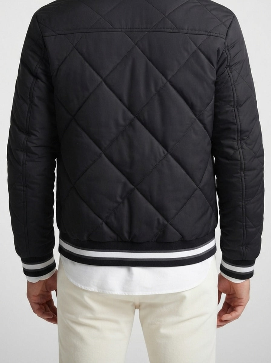 Men's Autumn Diamond Quilted Full Zip Jacket
