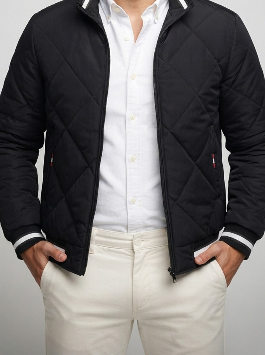 Men's Autumn Diamond Quilted Full Zip Jacket
