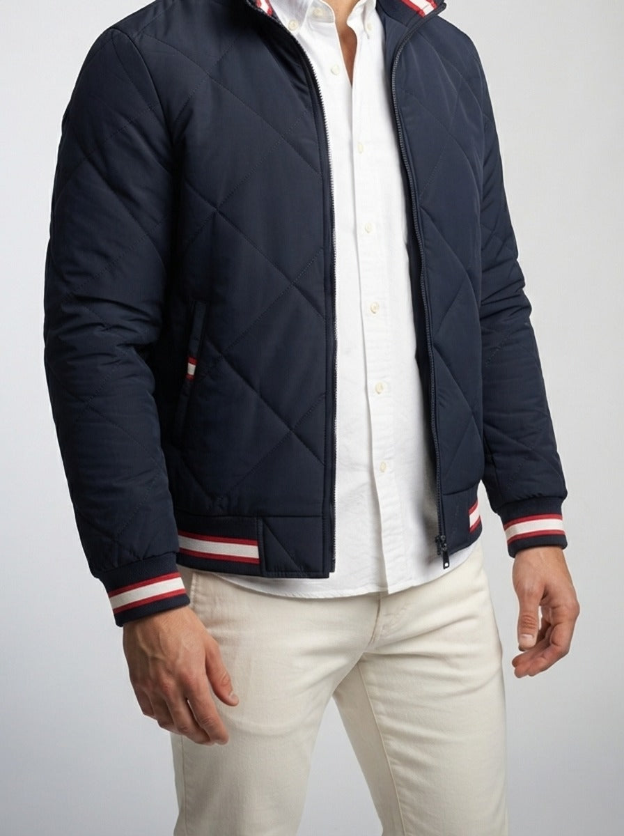Men's Autumn Diamond Quilted Full Zip Jacket