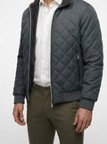 Men's Autumn Diamond Quilted Jacket with Stand Collar