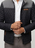 Men's Autumn Diamond Quilted Panel Jacket