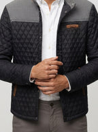 Men's Autumn Diamond Quilted Panel Jacket